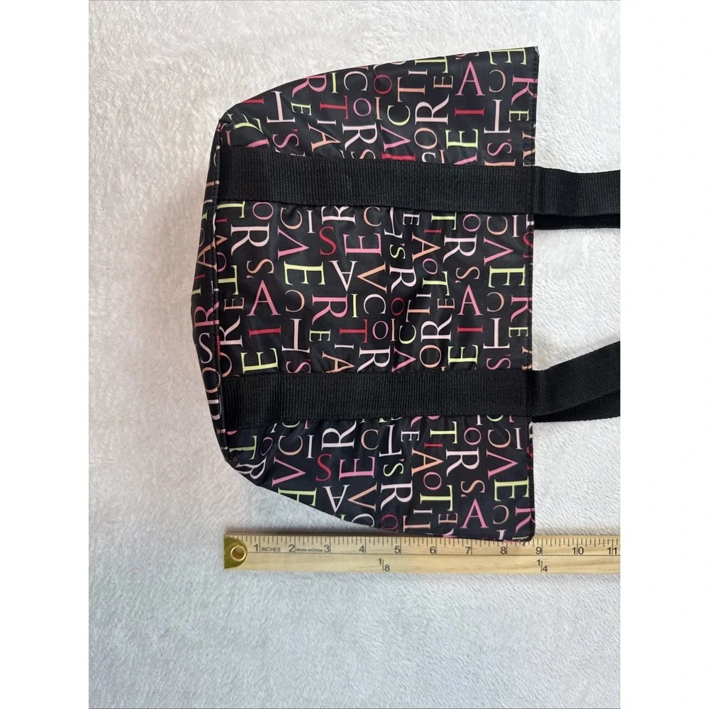 Victoria's Secret Duffle Bag Gym Duffel Travel Tote Carrying Case Black 12